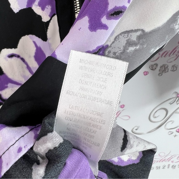 Ricki's long sleeve blouse half zip silver Black and Purple Floral Blouse - Picture 8 of 11